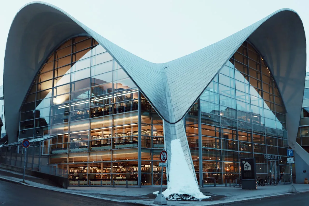 Abstract geometrical white architectural facade with shadows